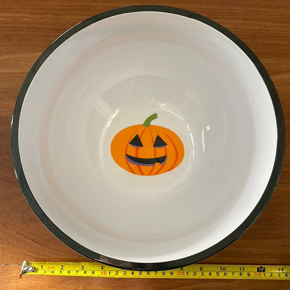 Pumpkin BOWL large Salad Serving snack treat. Halloween melamine
